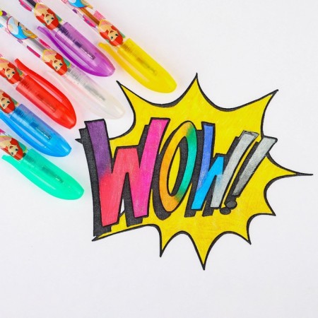 Ballpoint pen with sparkles, 6 colors, princesses-2
