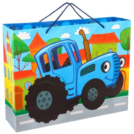 Laminated horizontal package, 40 x 31 x 11 cm, blue tractor-2