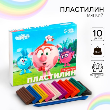 Plasticine 10 -cv 150g Smeshariki