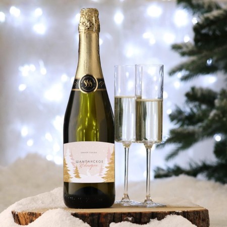 Stick on a bottle of "champagne New Year", size 12 x 8 cm.-1