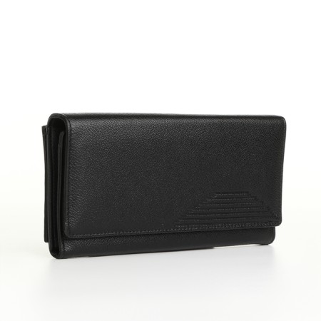 Women's wallet on magnets, black color