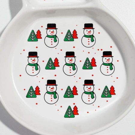 Ceramic “snowmen”, 14 x 20 x 3 cm, white color, white-3
