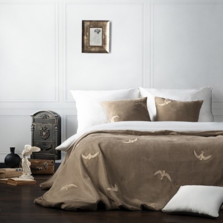 The Liberty set: a blanket 230 x 250 cm, pillowcases 45 x 45 cm - 2 pcs, dark - beige