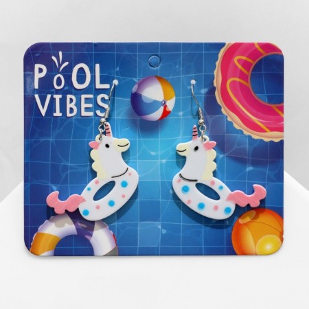 Acryl Earrings "Unicorns", colored in silver-1