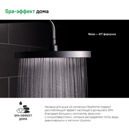 Shower watering can Iddis spahome spa26bpi64, upper, round, d = 260 mm, ABS plastic, black-3