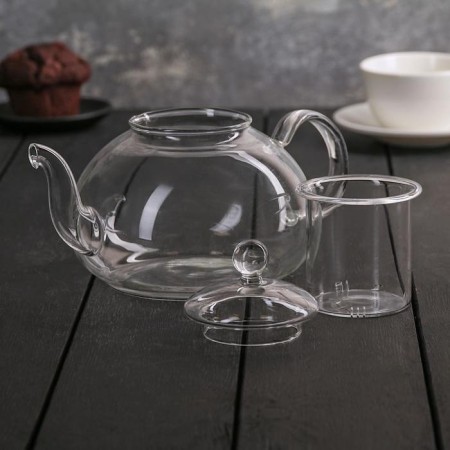Hot teapot with glass sieve, 1 liter-8