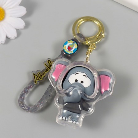 Trick rubber with carbine, strap "Elephant in a gray sweatshirt" 6x5.5x3.5 cm-2