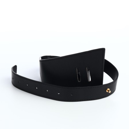 Women's belt, width 9.5 cm, clove buckle, black color-6