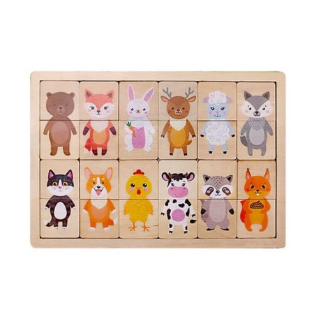Puzzles made of wood "Halves. Animals"