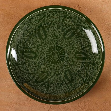 Largan Rishtan ceramics "Patterns", 27 cm, green-1