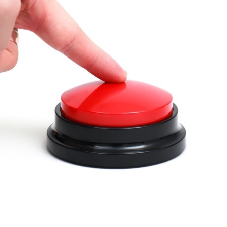 Sound button - Cliler for animal training, 9 x 9 x 5, cm. Red