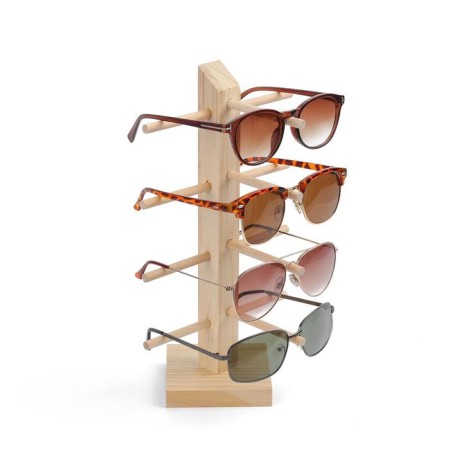 Glasses stand, 4 places, h = 30 cm, wood, beige color-3