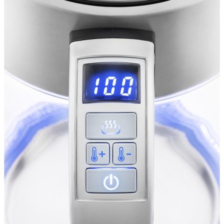 Electric KitFort KT-690, glass, 1.7 l, 2200 watts, adjustment t °, silver-1