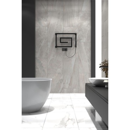 Electric towel Indigo Lira, 400x600 mm, timer, hidden installation, black-2