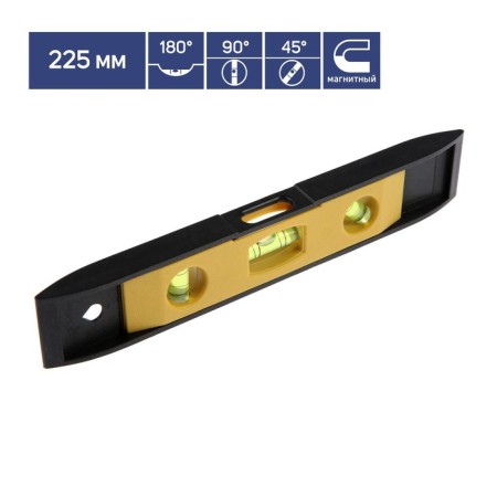 Level of plastic magnetic tundra, 3 eye, 225 mm