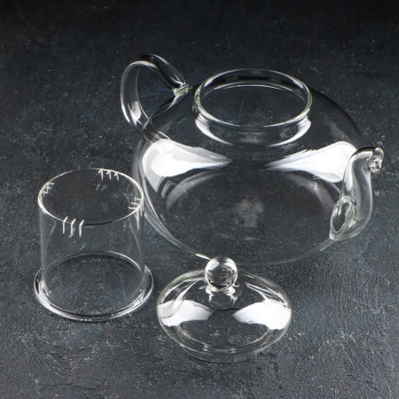 Hot kettle with glass sieve, 1.1 liters-1