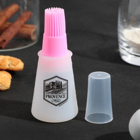 Oil brush "Provence", 11.8 x 5.2 cm, silicone, pink color-4