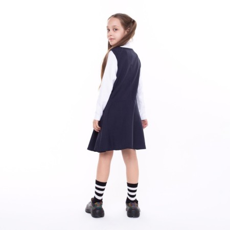 School sundress for girls, blue color, height 128-5