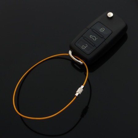 TORSO keychain, steel cable, 25 cm, yellow