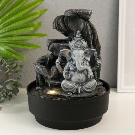 The desktop fountain from the network, the backlight "Gray Ganesha in the stone grotto" 21x21x28 cm-6