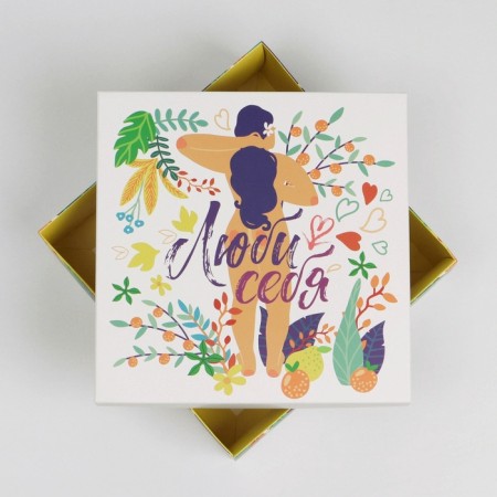 Gift folding box, packaging, “tropics”, 17 x 17 x 7 cm-3