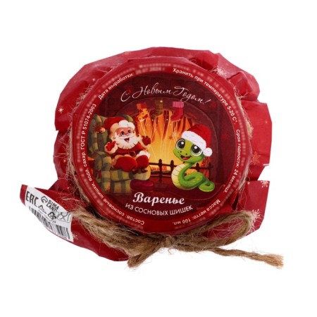 New Year. Pine cone jam "Happy New Year!", 100 ml-3