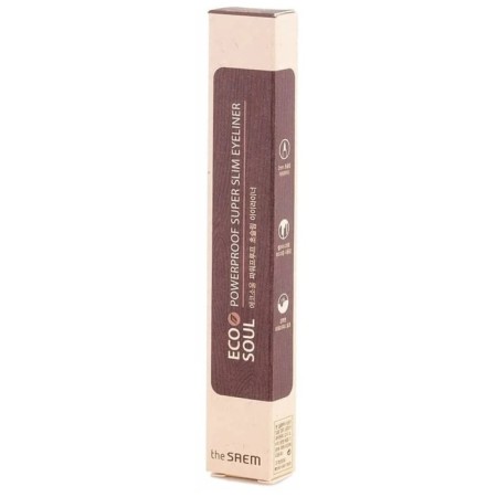 Eye -shaped eyeliner Eco Soul PowerProof Super Slim Eyeliner BK01 Black 0.1 g-4