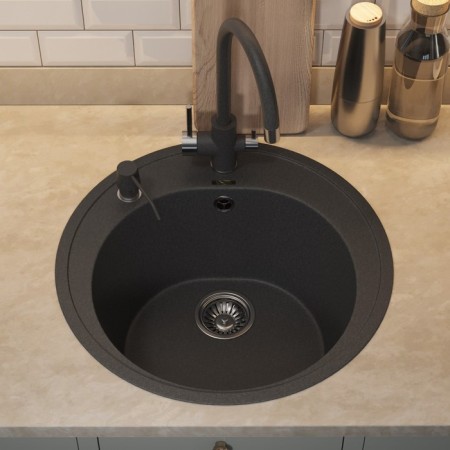 Quartz-quartz kitchen up-up-quartz upd-01, round, color 04 black-1