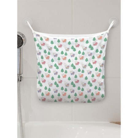 Organizer in a bath on suction cups "Christmas sheep", for storing toys and trifles, size 33x39 cm