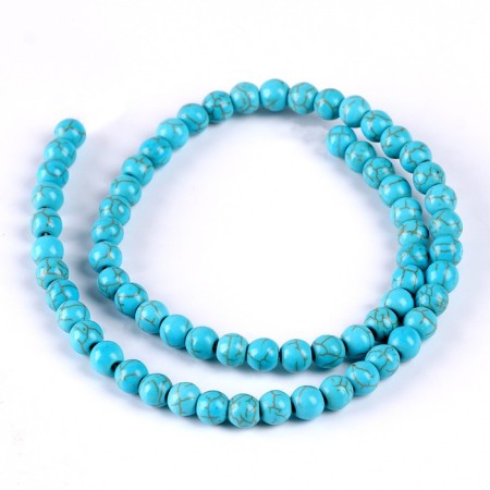 Beads made of natural stone “turquoise” set of 58 pcs., Size 1 pc. - 6 mm-4