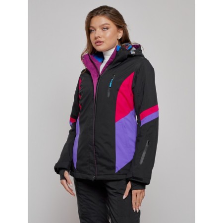 Ski jacket female winter, size 46, black color-8