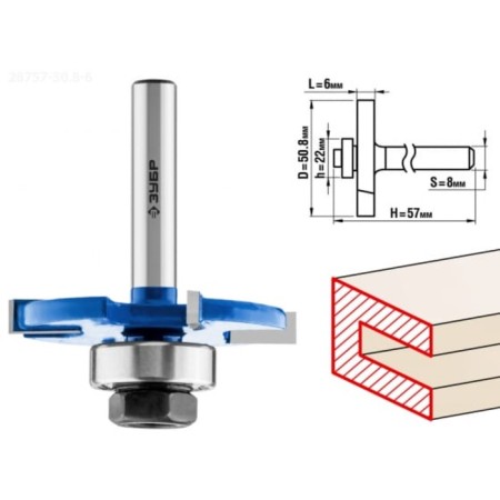 Frases of horizontal-paramed bison 28757-50.8-6, shank d = 8 mm, 50.8 x 6 mm