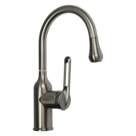 Kitchen mixer Zein Z3740, "Drop", single -leaf, pouring height 13 cm, graphite