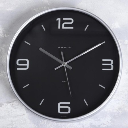 Wall clock, series: interior, "Edith", D-30.5 cm, silver