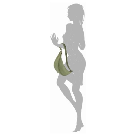 Female bag, artificial leather, green 40x15x12 cm-1