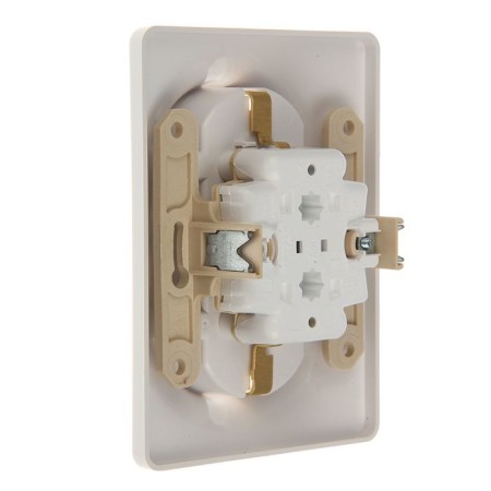 Double SE GLOSSA, 16 A, 250 V, built -in, with salary, IP20, white, GSL000124-1