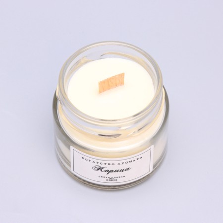 Aromatic candle made of soy wax in a bank, 75 g, cinnamon-3