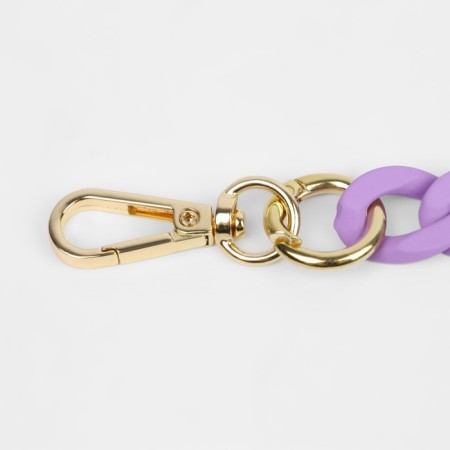 A chain for a bag, with carbines, plastic, 23 × 17 mm, 30 cm, lilac/gold color-1