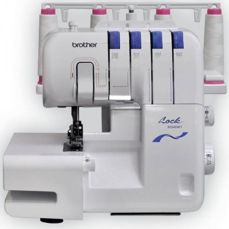 Overlock Brother 3034 DWTV, 8 operations, 4 threads, 1300 tbsp/min, edge -blade seam, white