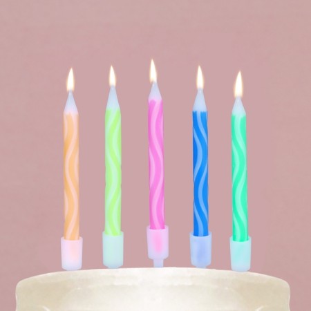 Candles for the cake "Happy Birthday", multi -colored.-6