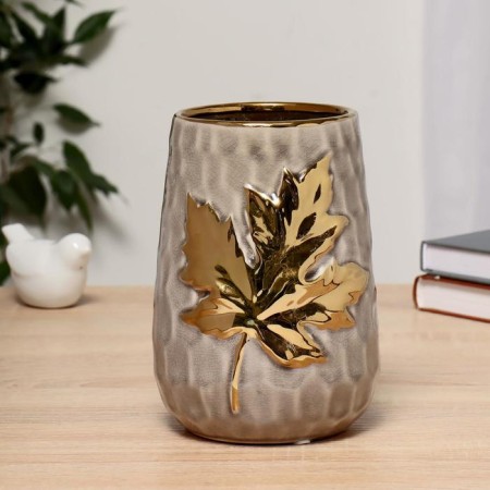 VAZA Ceramics Table "Asel" 12x18 cm D-10 cm, gray-golden