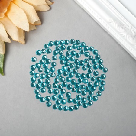 Decor for creativity plastic "Rhinestones Round. Blue" (set of 200 pcs) 0.5x0.5 cm