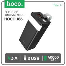 External battery Hoco J86, 40,000 mAh, USB/Type-C, 3 A, black