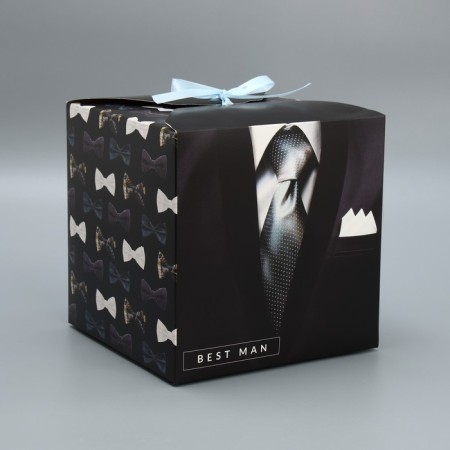 Gift folding box, packaging, "Gentleman", 18 x 18 x 18 cm-1