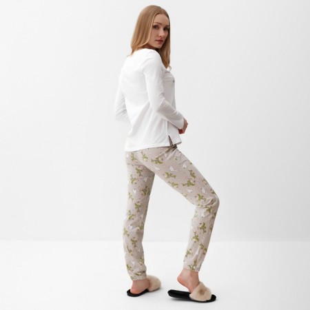 Pajamas female, white/gray color, size 42-44-3
