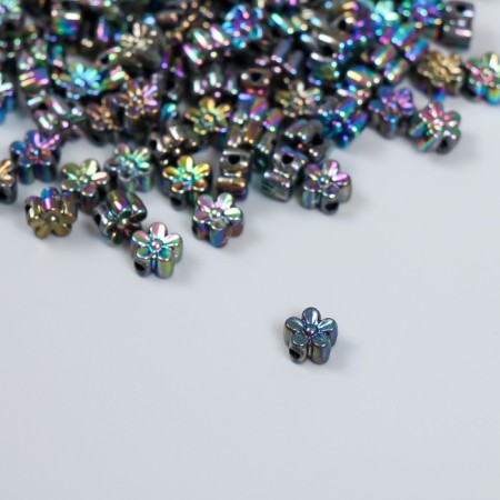 Beads for creativity plastic "Flower. Rainbow overflow" set of 20 g 0.7x0.7x0.4 cm-1