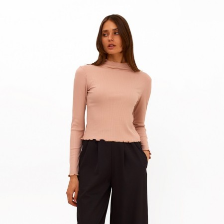 Women's turtleneck Minaku: Basic Line, color is light beige, size 44