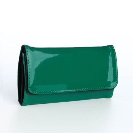 Women's wallet on magnet, green color