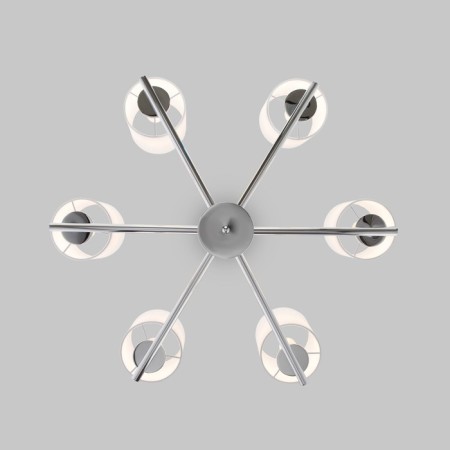 Ceiling Lamp Eurosvet Caprera 60146/6, E14, 6x40W, 670x670 mm, Nickel color-2