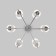 Ceiling Lamp Eurosvet Caprera 60146/6, E14, 6x40W, 670x670 mm, Nickel color